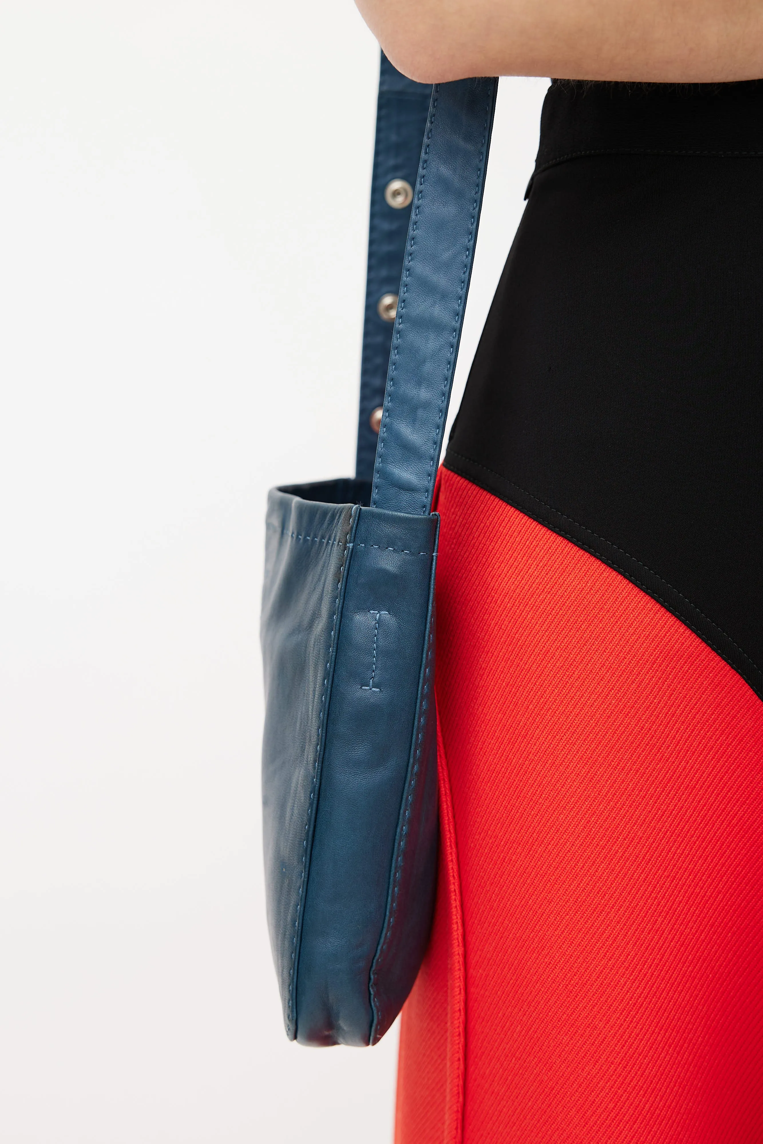 2016 Blue Leather Small Crossbody Bag