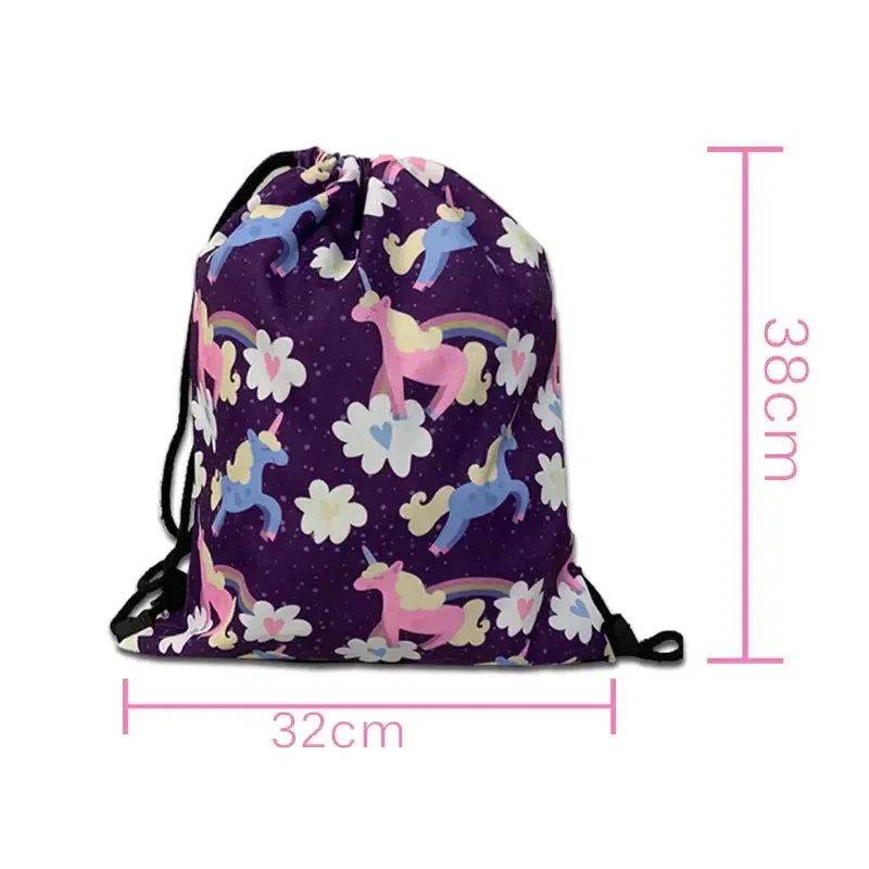 African Women Print Backpack Cartoon Afro Girls Drawstring Bag