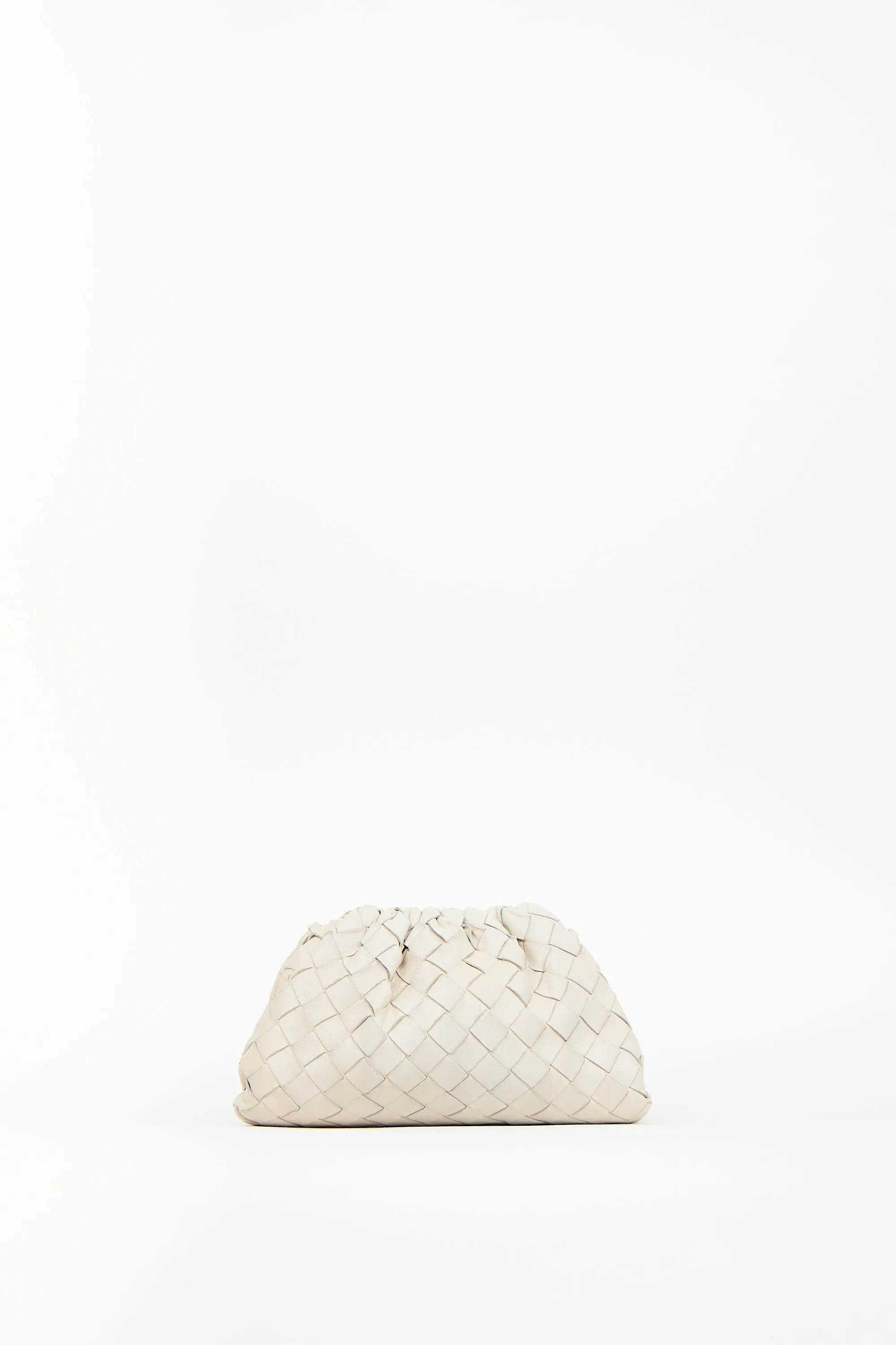 Beige Intrecciato Mini Pouch Bag