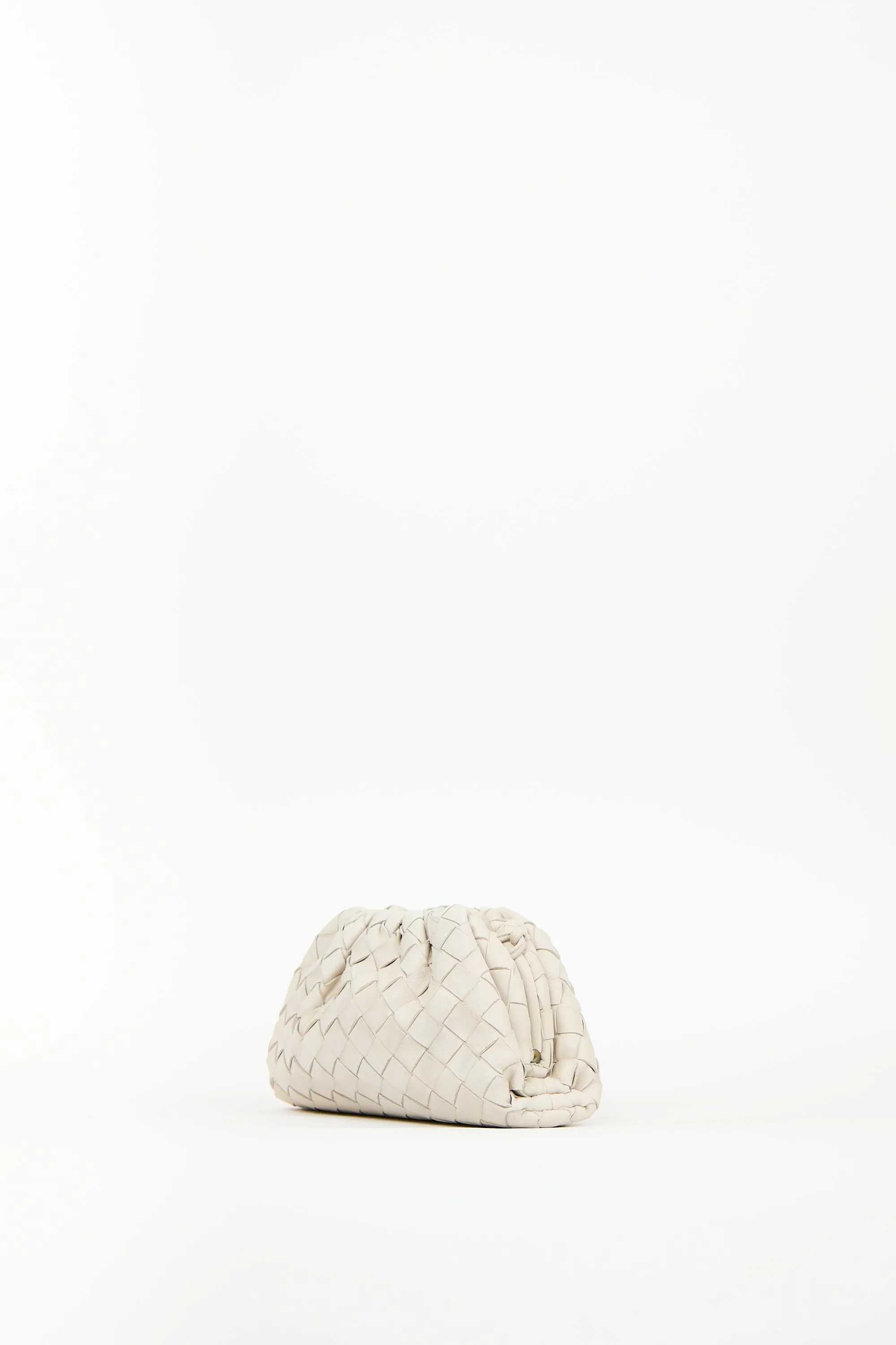 Beige Intrecciato Mini Pouch Bag