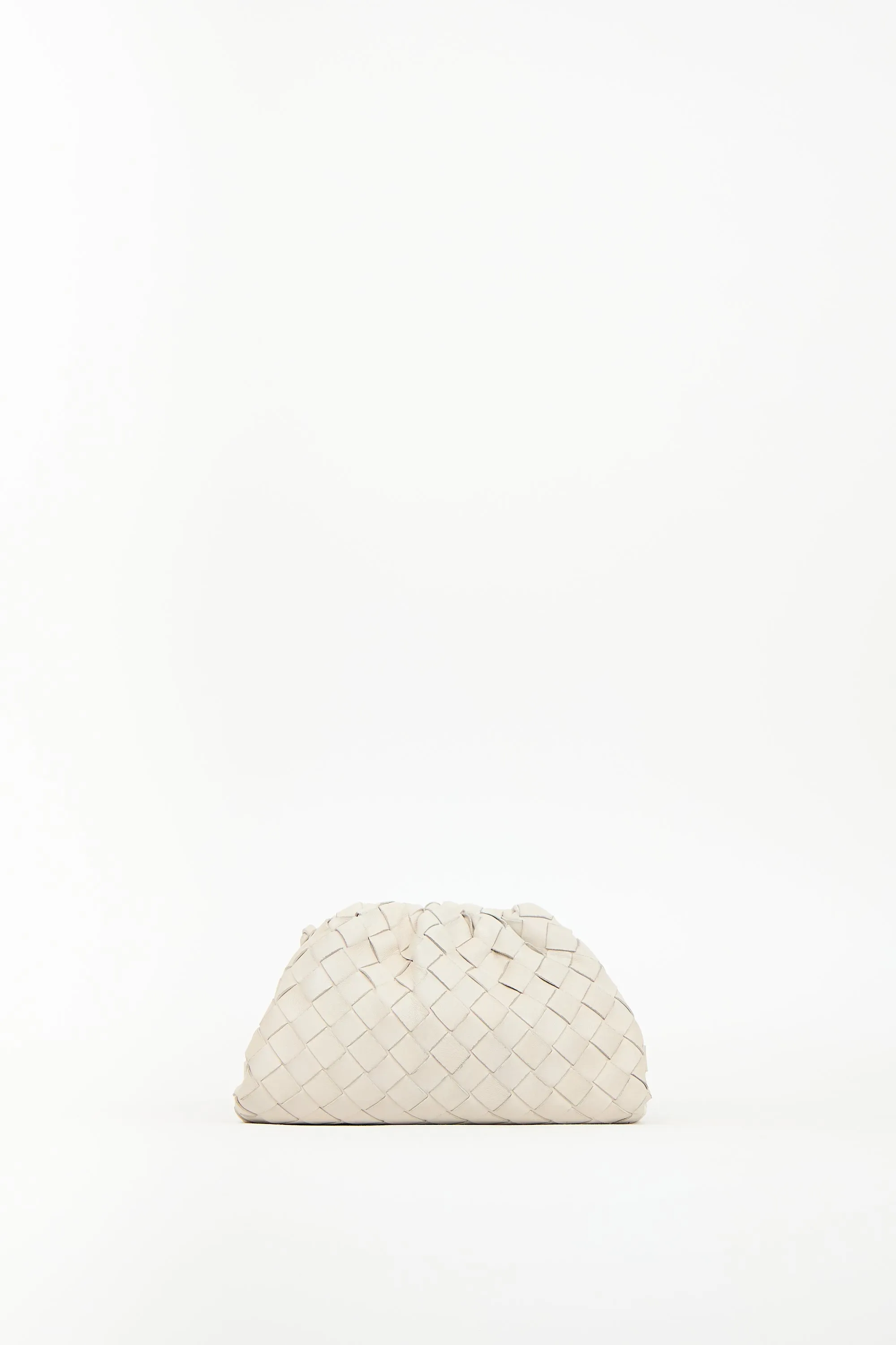 Beige Intrecciato Mini Pouch Bag