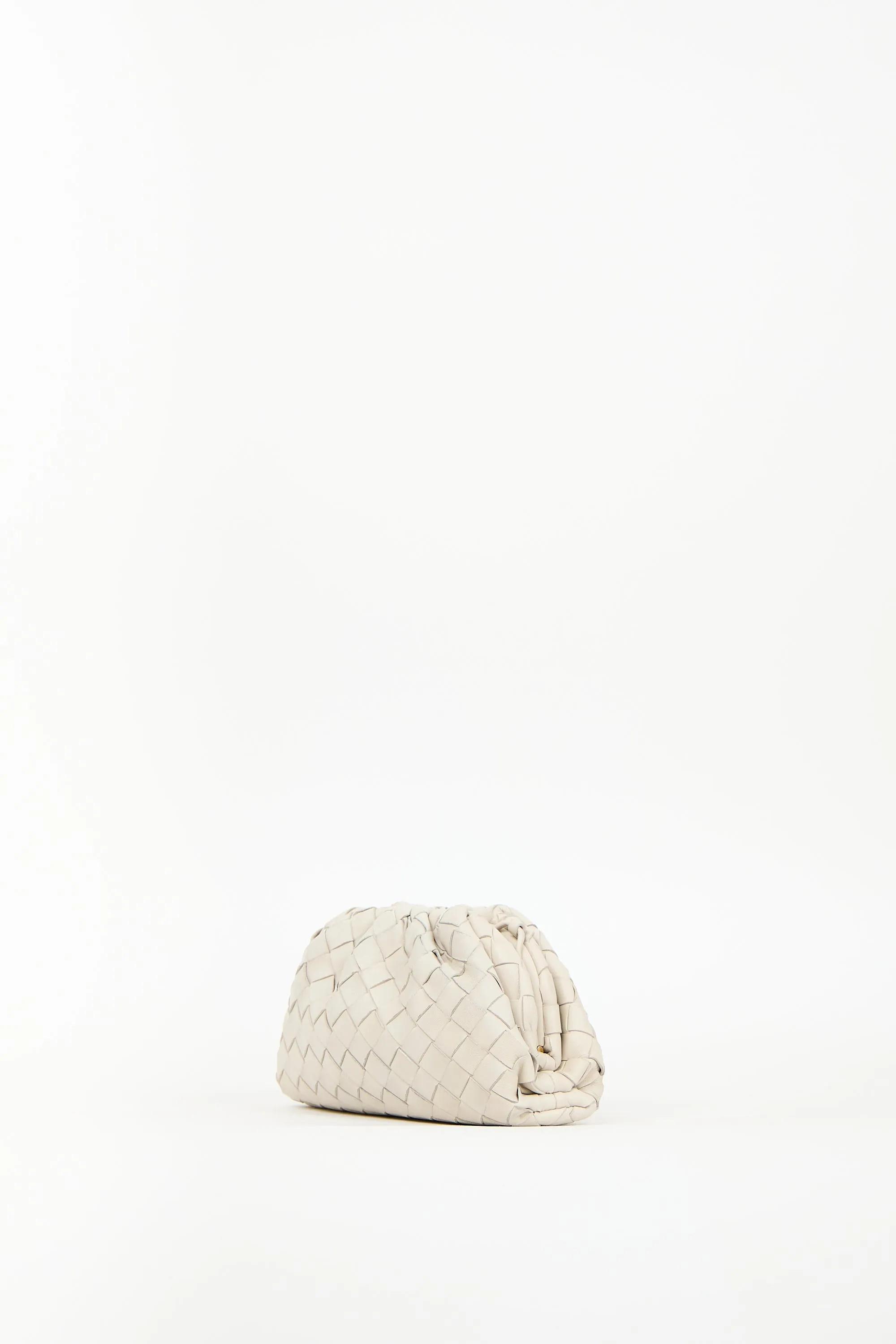 Beige Intrecciato Mini Pouch Bag