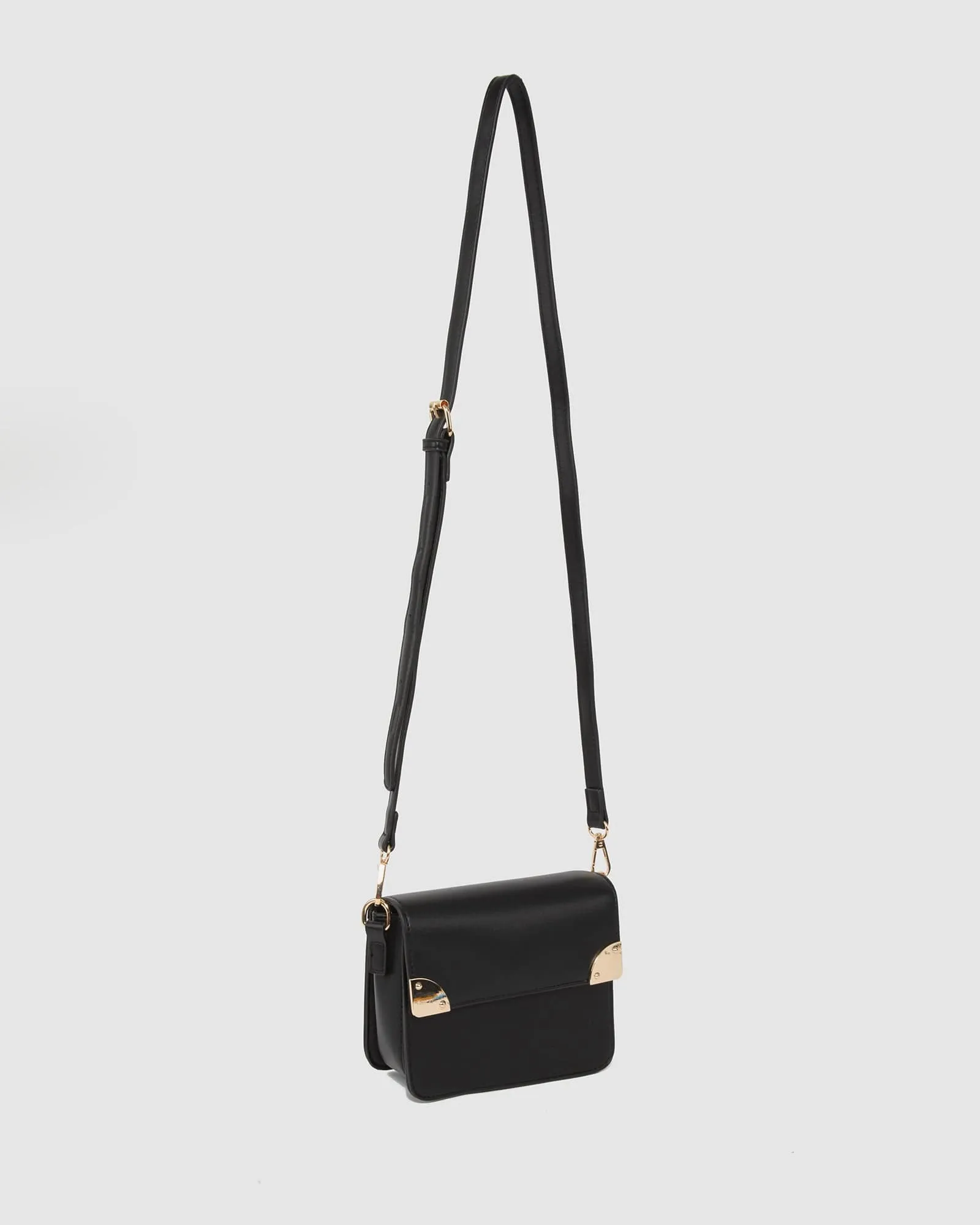 Black Elsa Hardware Mini Crossbody Bag