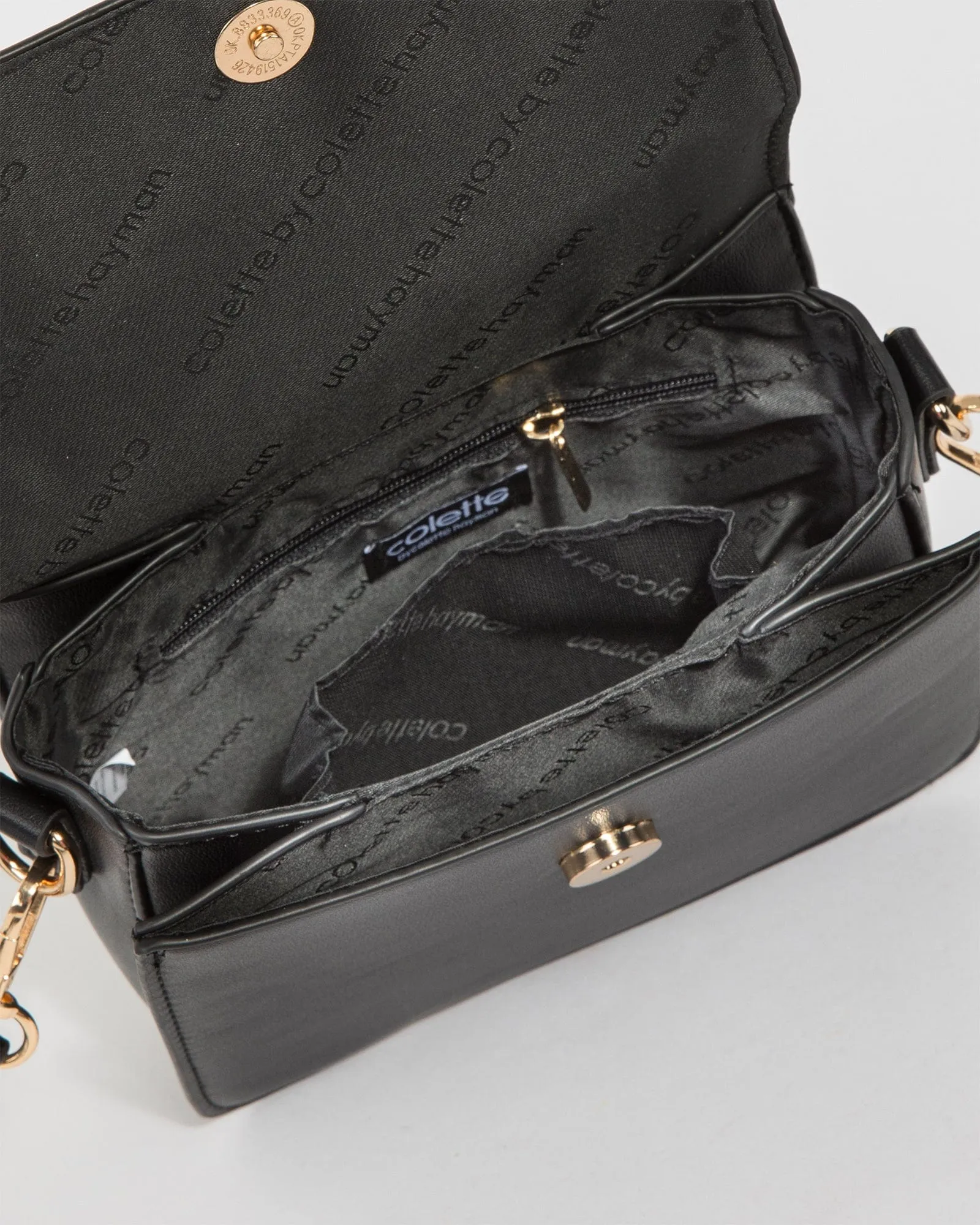 Black Elsa Hardware Mini Crossbody Bag
