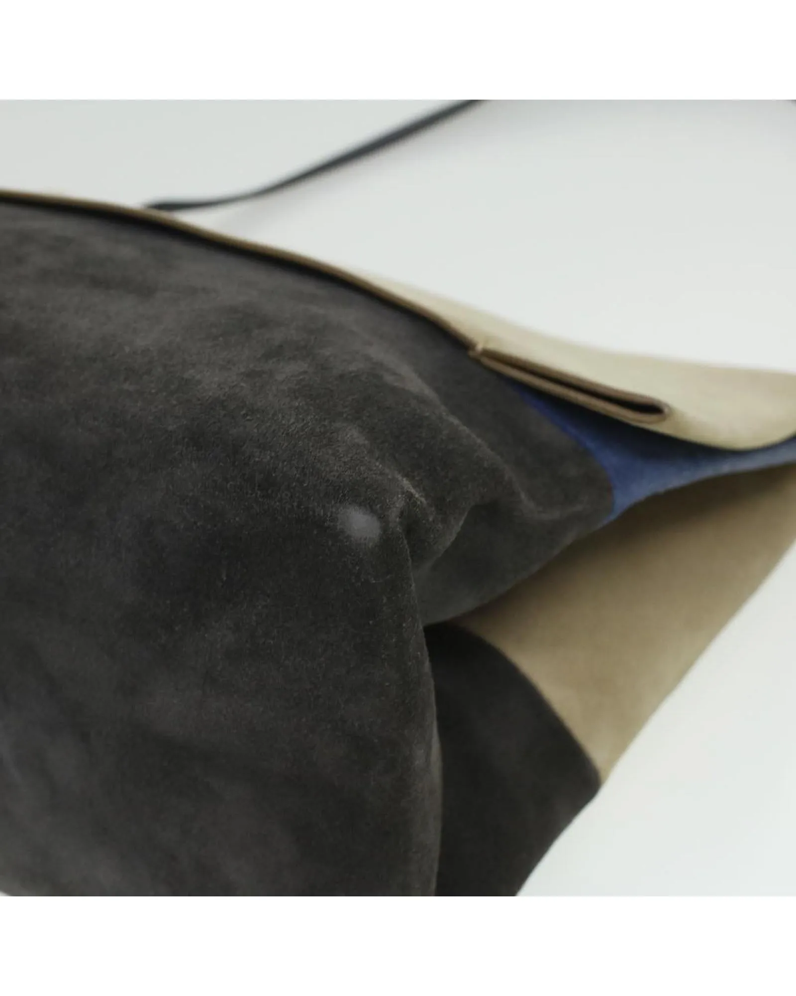 CELINE Suede Flap Bag BeigeBrown