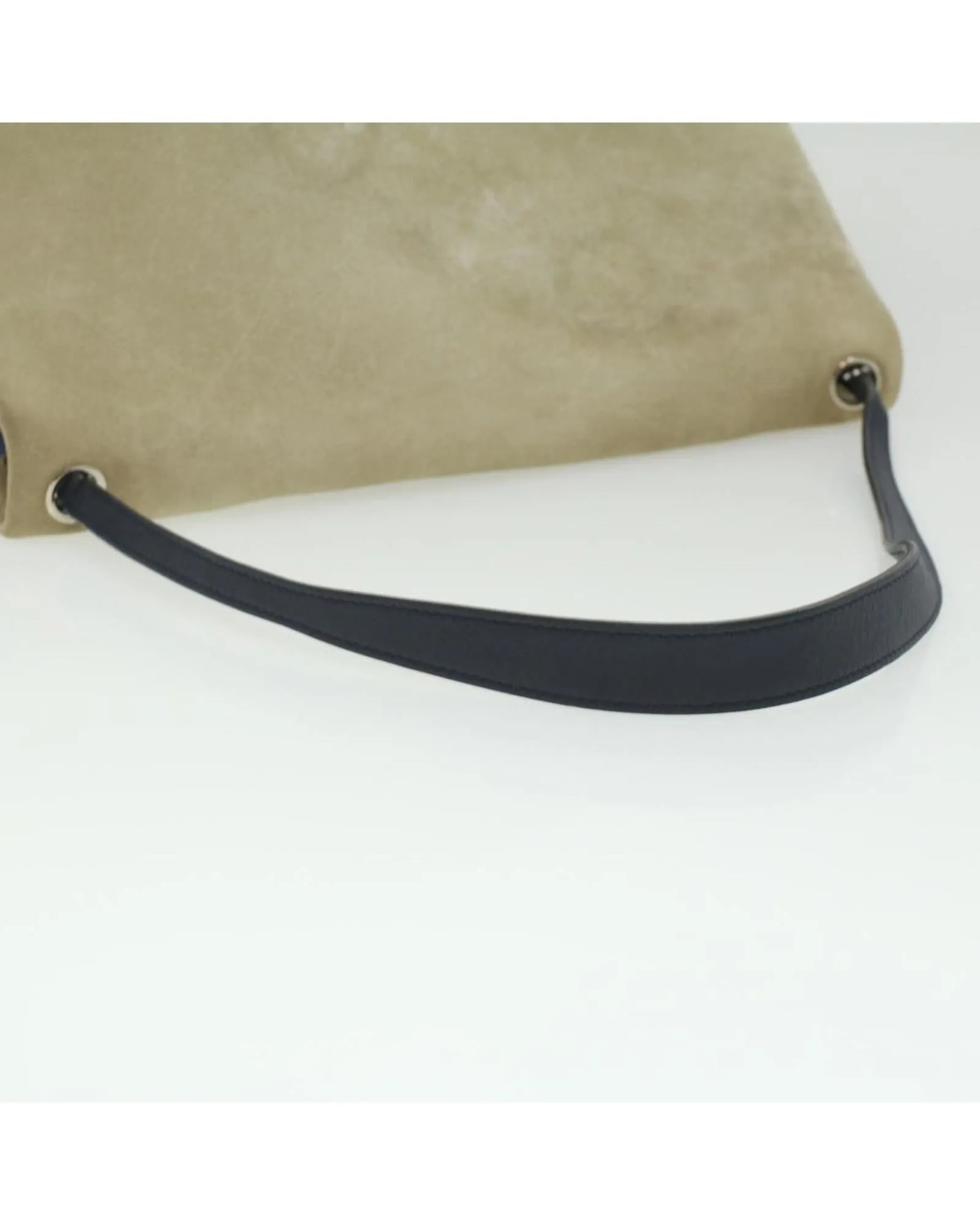 CELINE Suede Flap Bag BeigeBrown