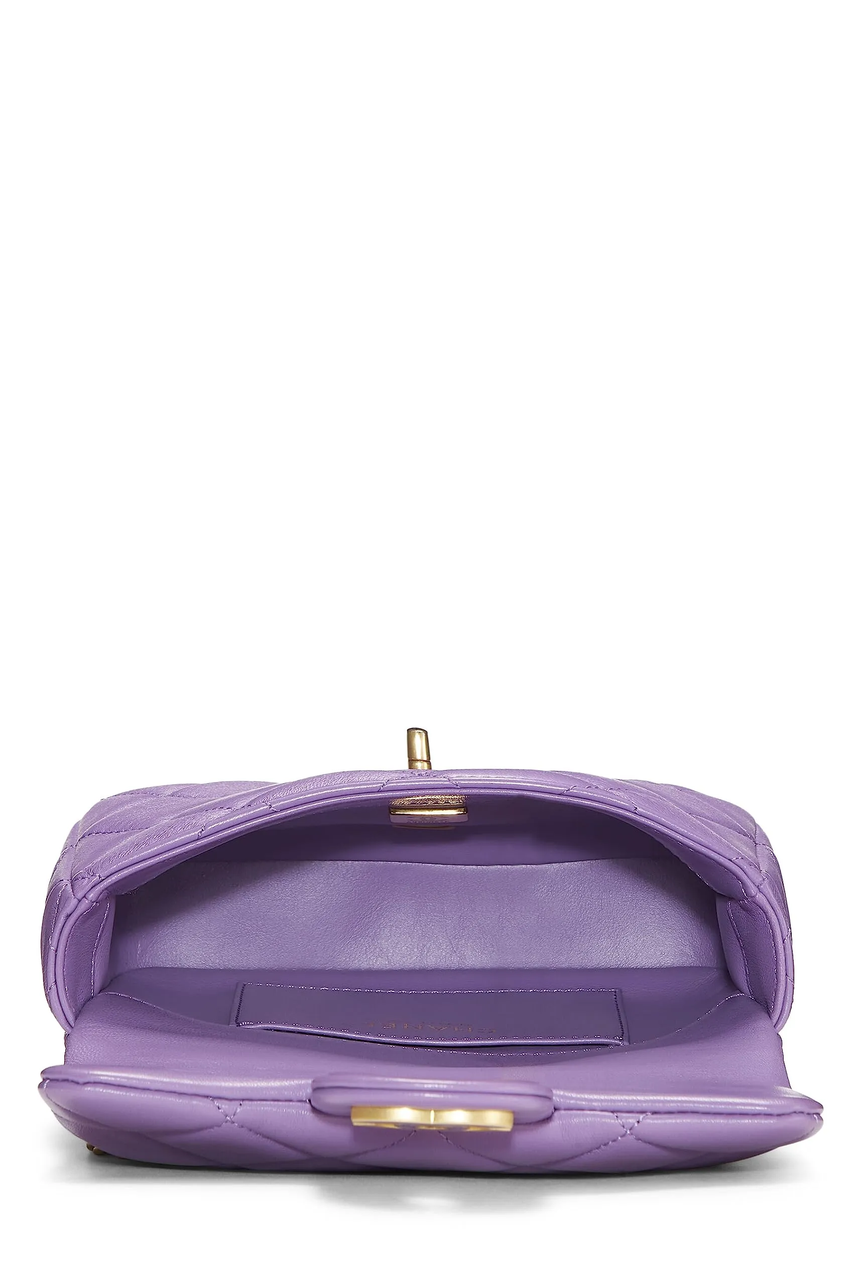 Chanel,  Purple Lambskin Pending CC Square Flap Mini, Purple