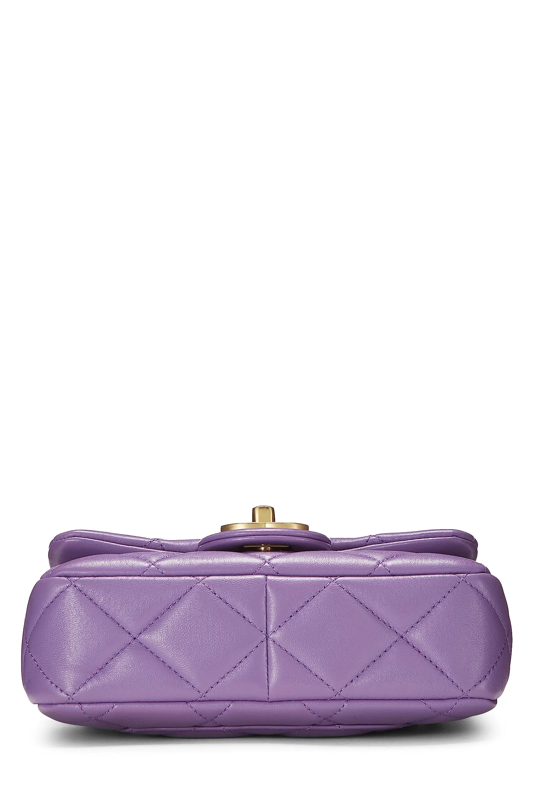 Chanel,  Purple Lambskin Pending CC Square Flap Mini, Purple