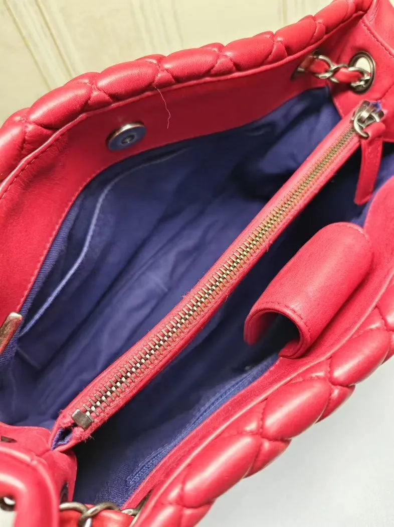 Chanel Red Quilted Leather Tote Large
