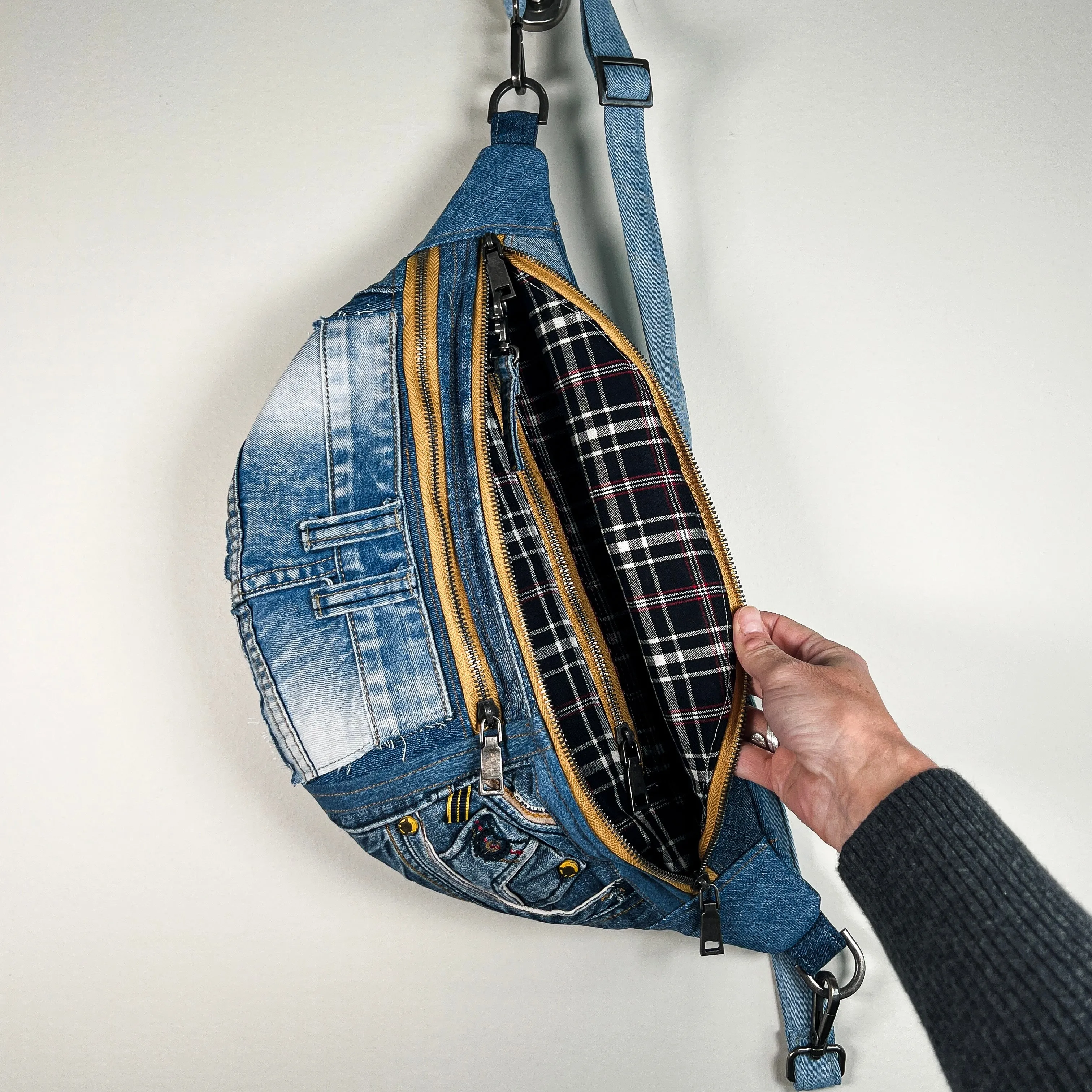 Denim Sling Bag Crossbody Bag XL