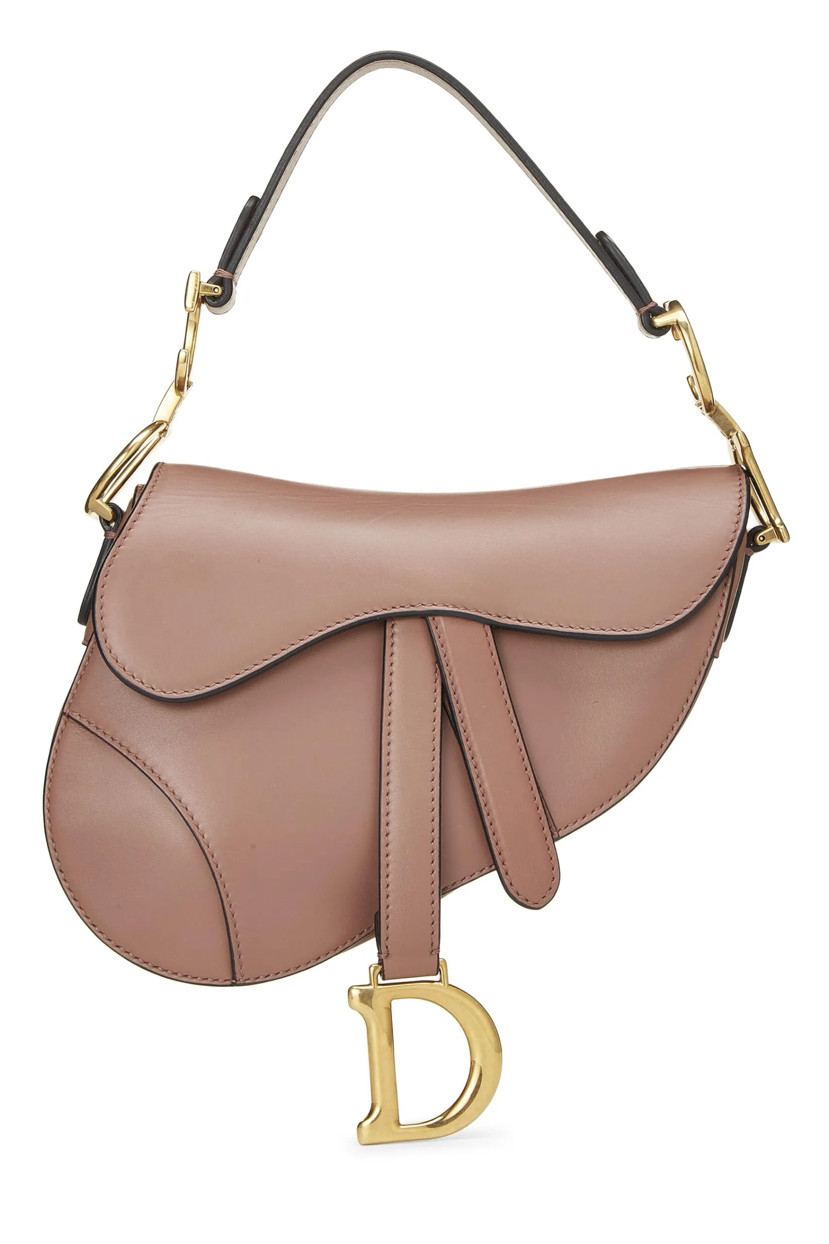 Dior,  Pink Calfskin Saddle Bag Mini, Pink