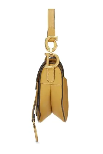Dior,  Yellow Leather Saddle Bag Mini, Yellow