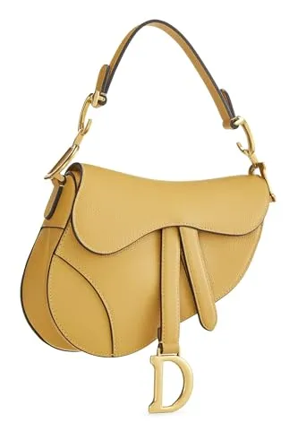Dior,  Yellow Leather Saddle Bag Mini, Yellow