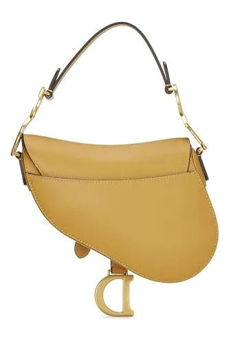 Dior,  Yellow Leather Saddle Bag Mini, Yellow
