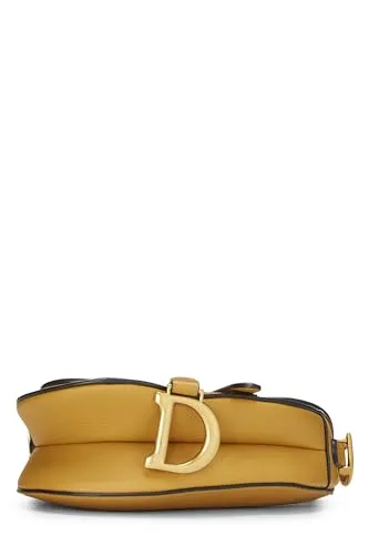 Dior,  Yellow Leather Saddle Bag Mini, Yellow