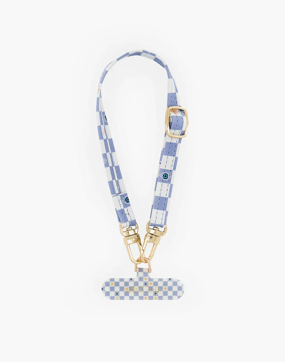 Evil Eye Checkered Phone Strap   Universal Hitch - FINAL SALE