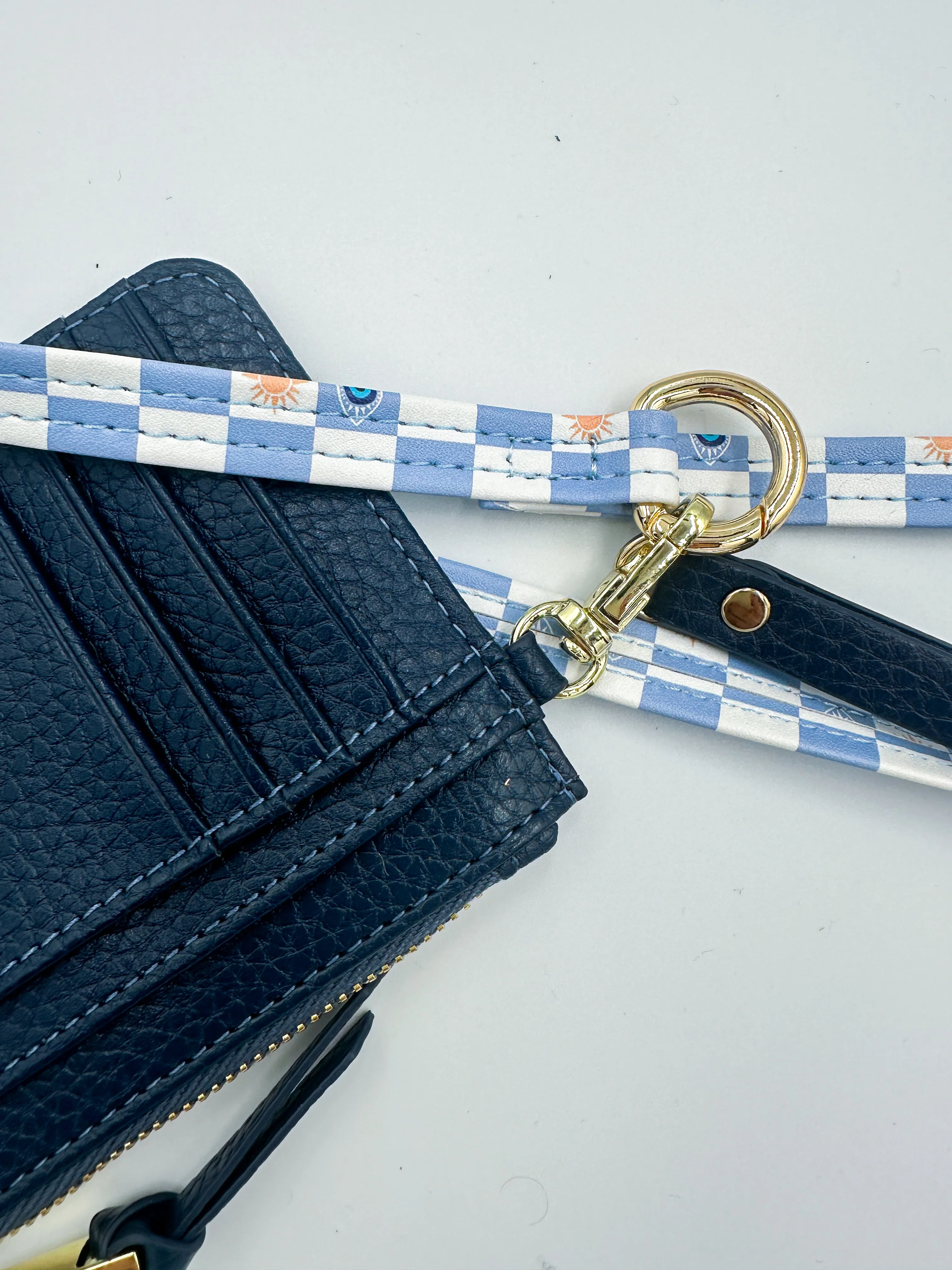 Evil Eye Checkered Phone Strap   Universal Hitch - FINAL SALE
