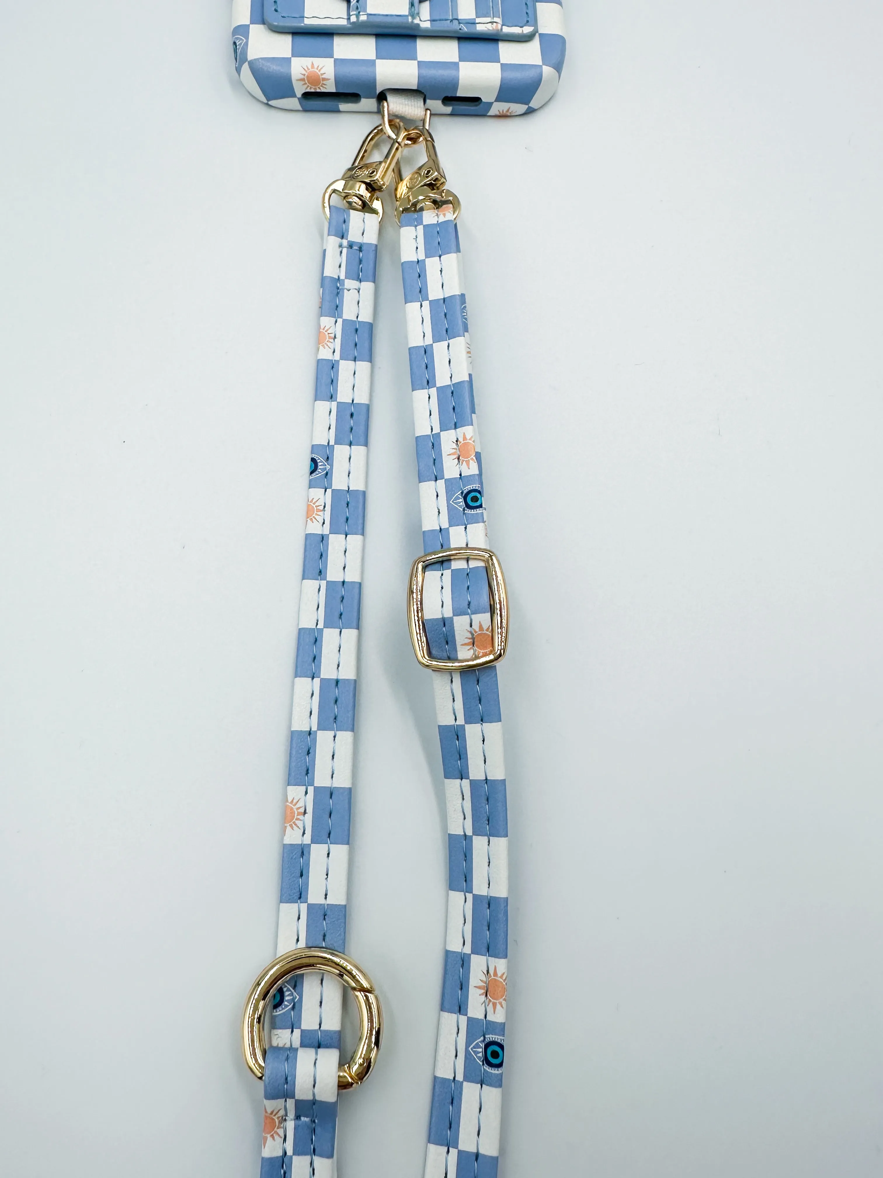 Evil Eye Checkered Phone Strap   Universal Hitch - FINAL SALE