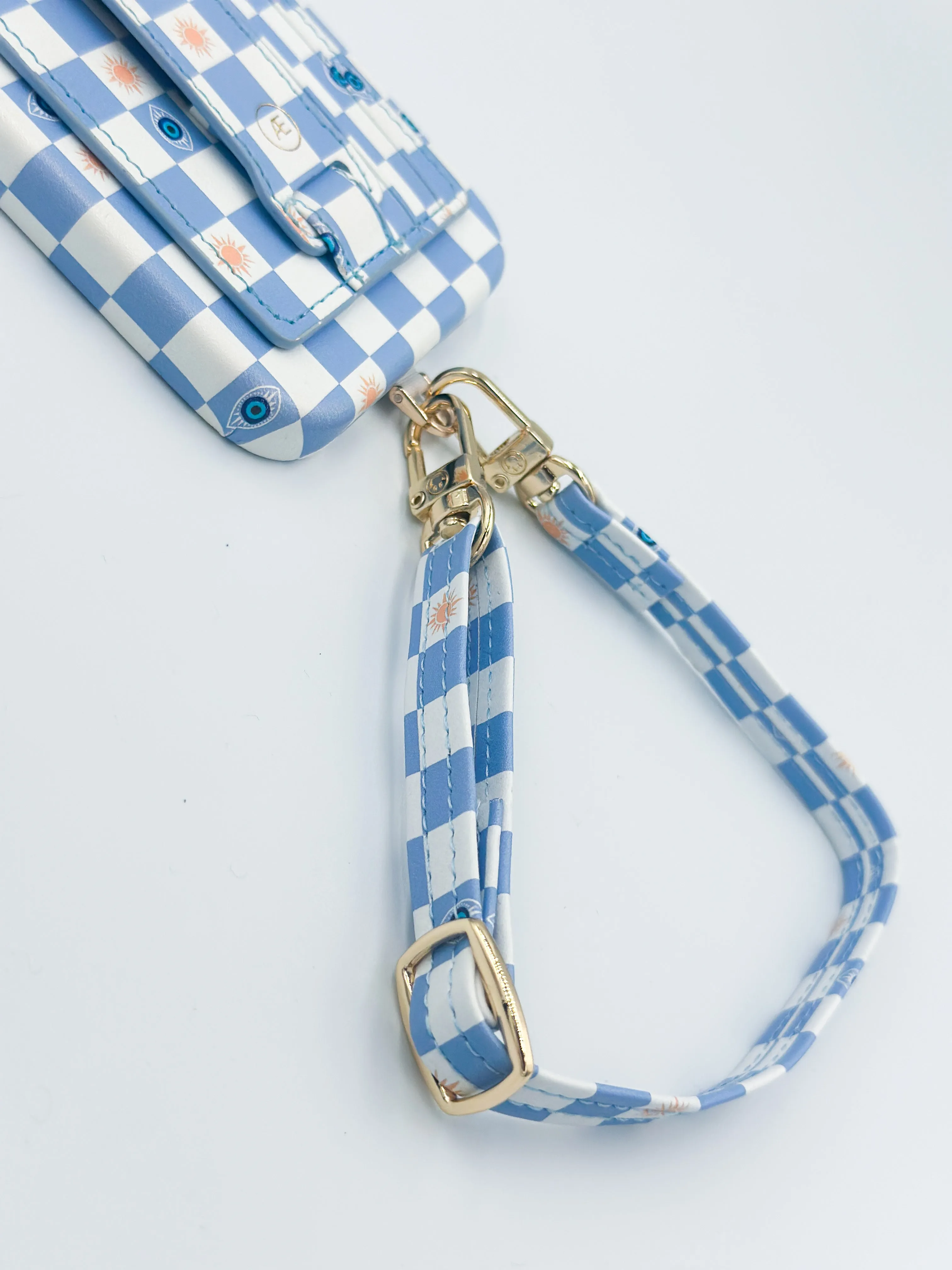 Evil Eye Checkered Phone Strap   Universal Hitch - FINAL SALE
