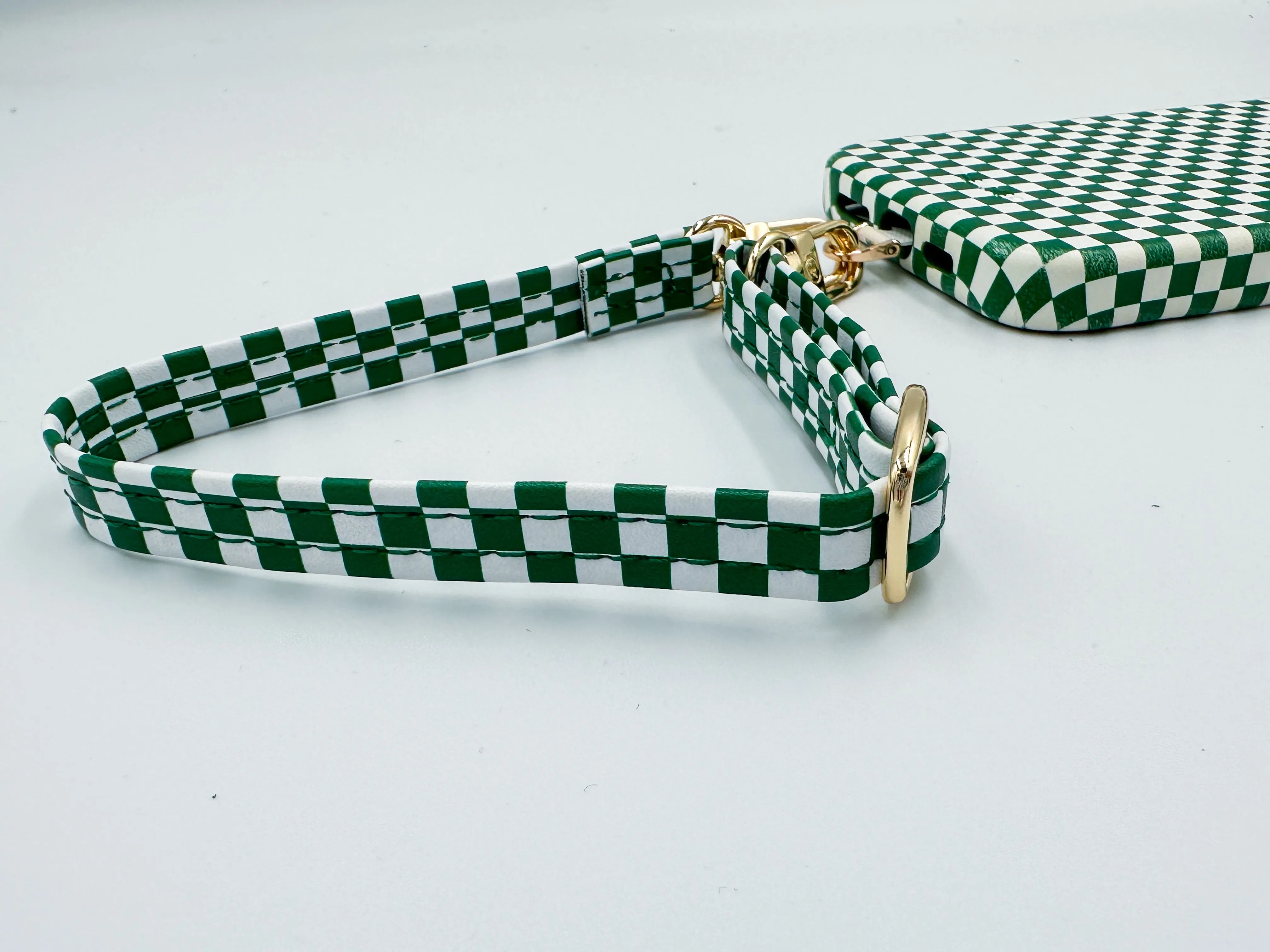 Green Checkered Phone Strap   Universal Hitch - FINAL SALE