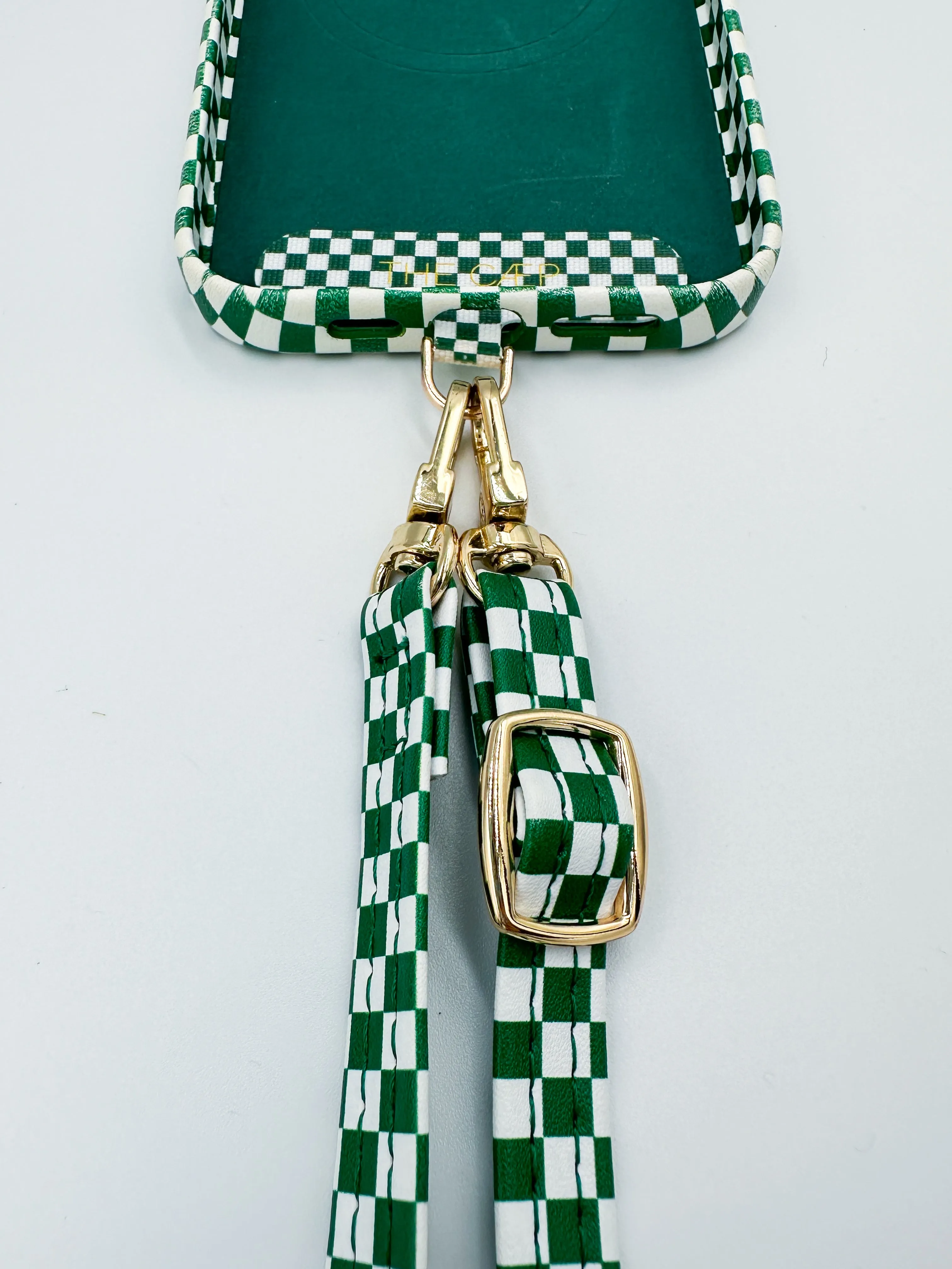 Green Checkered Phone Strap   Universal Hitch - FINAL SALE
