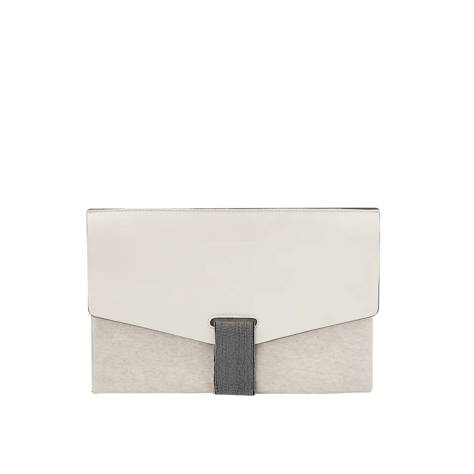 Leather Mixed Media Clutch