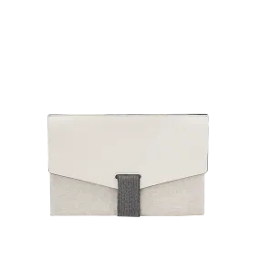 Leather Mixed Media Clutch