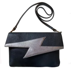 Lightning Bolt Bag - Black with Silver