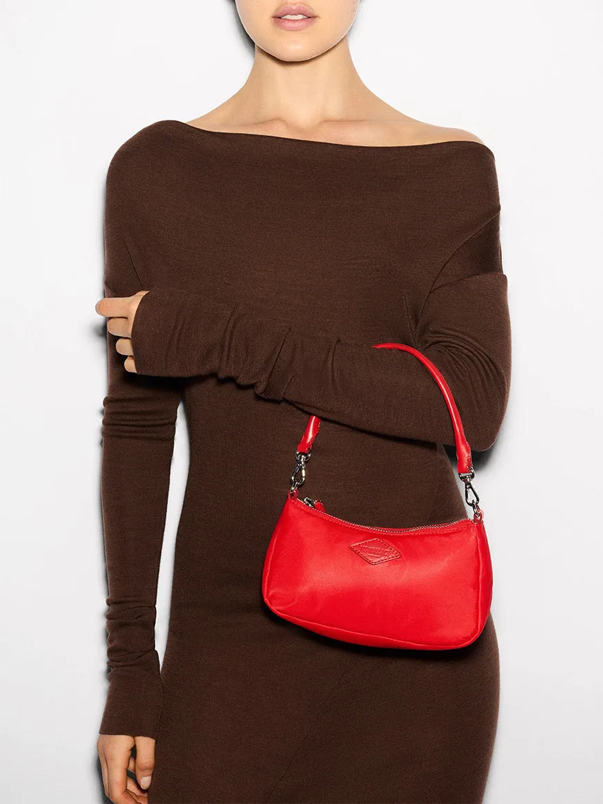 MZ Wallace Mini Chelsea Shoulder in Bright Cherry Bedford