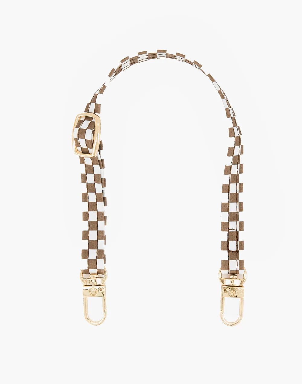 Single Tan Checkered Phone Strap - Final Sale