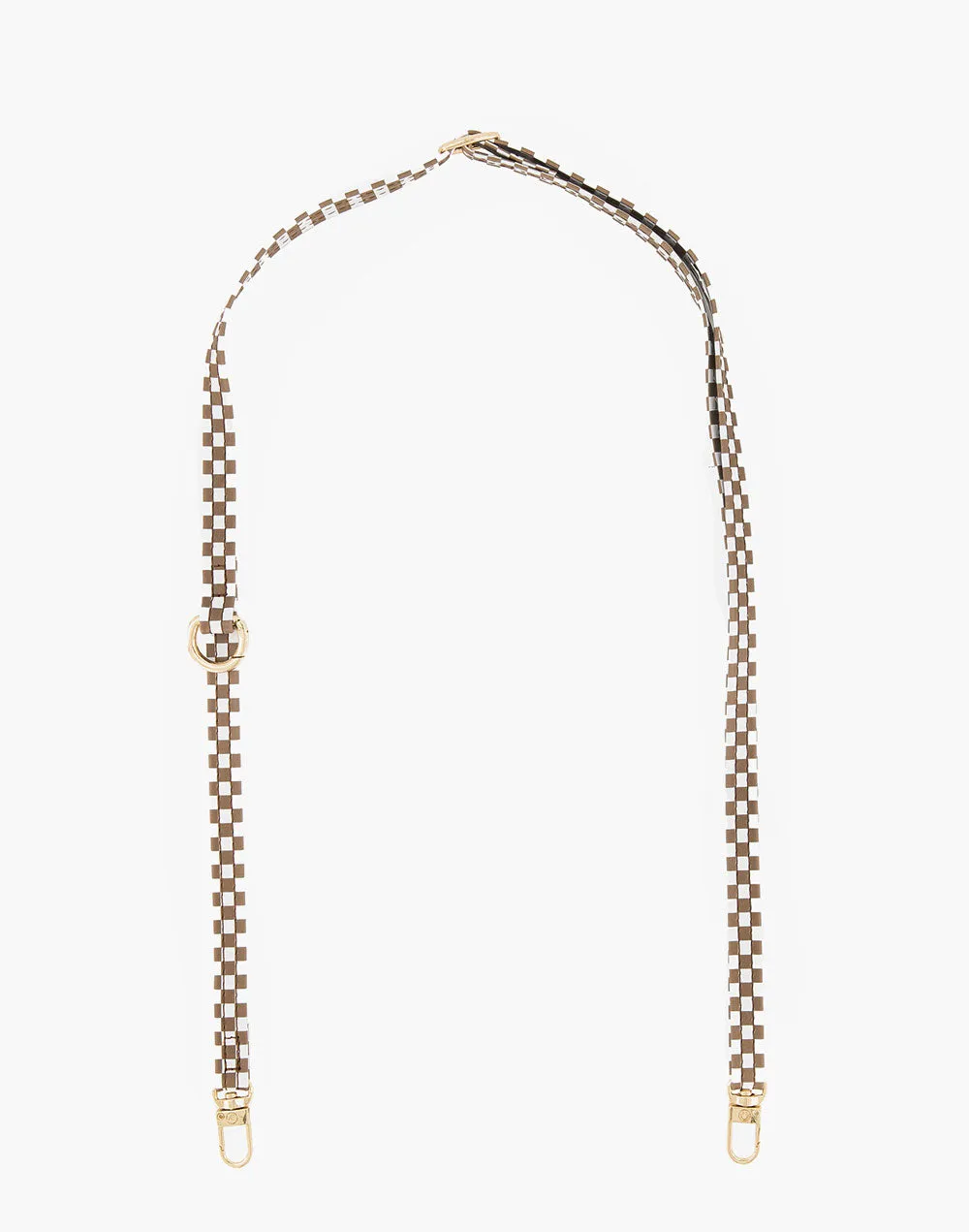 Single Tan Checkered Phone Strap - Final Sale