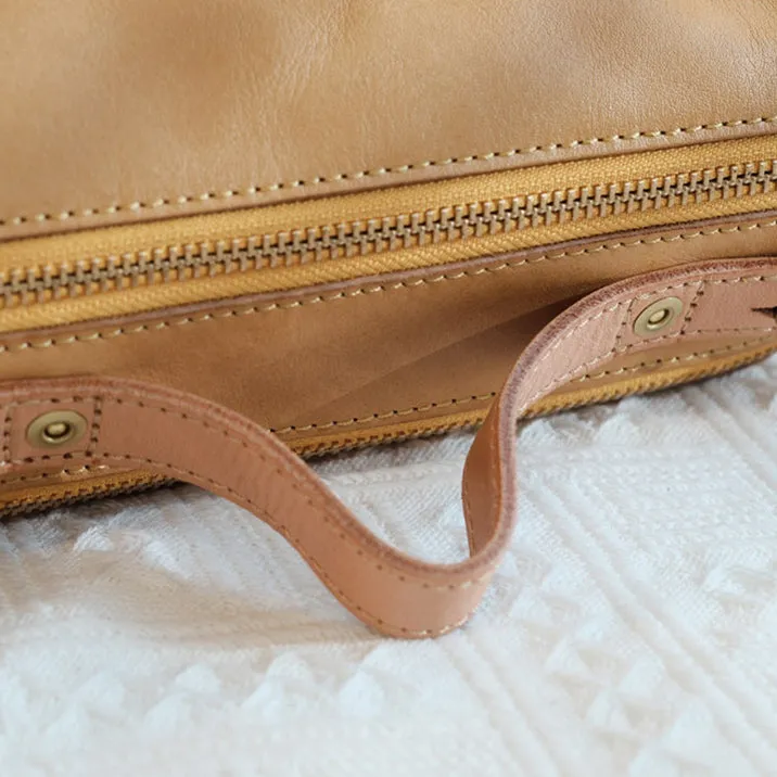 Small Ladies Barrel Bag Leather Over The Shoulder Bag Leather Crossbody Purse