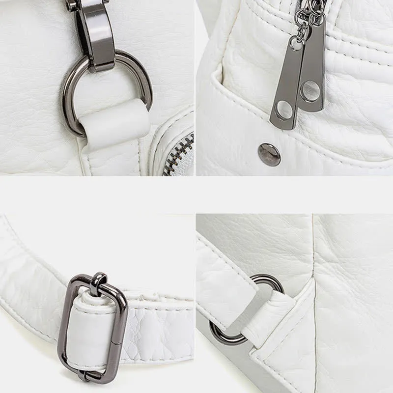 Soft Leather Travel Backpack Small Waterproof Casual Daypack Backpacks for Women