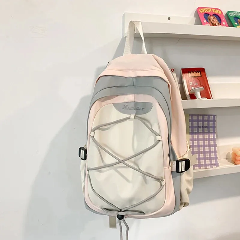 Uakiss Aesthetic Women Backpacks Harajuku Casual Nylon Outdoor Mochilas Para Mujer Vintage Subculture Students Commute Bag Female