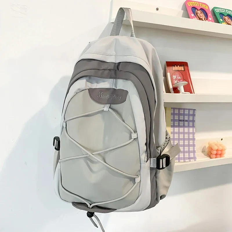 Uakiss Aesthetic Women Backpacks Harajuku Casual Nylon Outdoor Mochilas Para Mujer Vintage Subculture Students Commute Bag Female