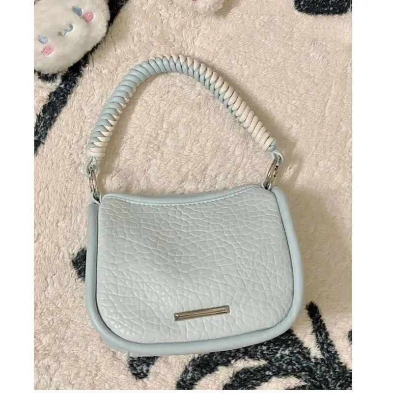 UAKISS  -  Hot Girls Blue Square Hand Bag Purse Women Harajuku Aesthetic Handle Y2k Crossbody Bags Ladies Retro Messenger Bag Chic