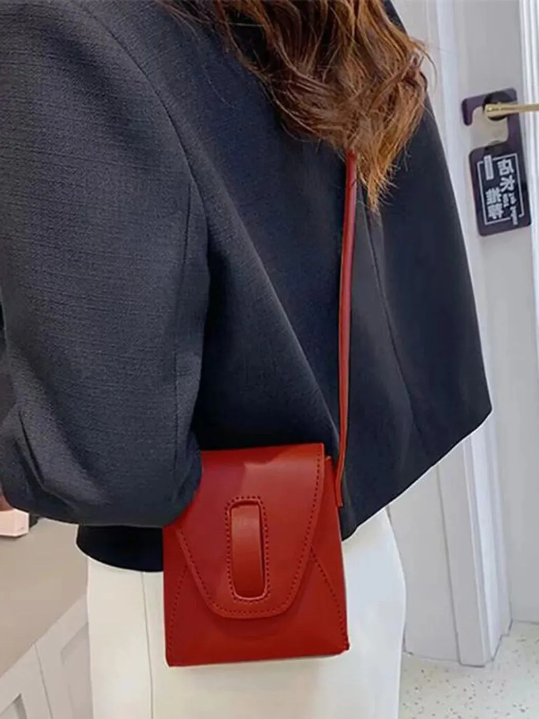 UAKISS  -   Red Mini Crossbody Bags Women 2024 Summer Vintage Leather Square Messenger Bag Female Harajuku Aesthetic Y2k Bags Purse