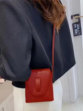 UAKISS  -   Red Mini Crossbody Bags Women 2024 Summer Vintage Leather Square Messenger Bag Female Harajuku Aesthetic Y2k Bags Purse