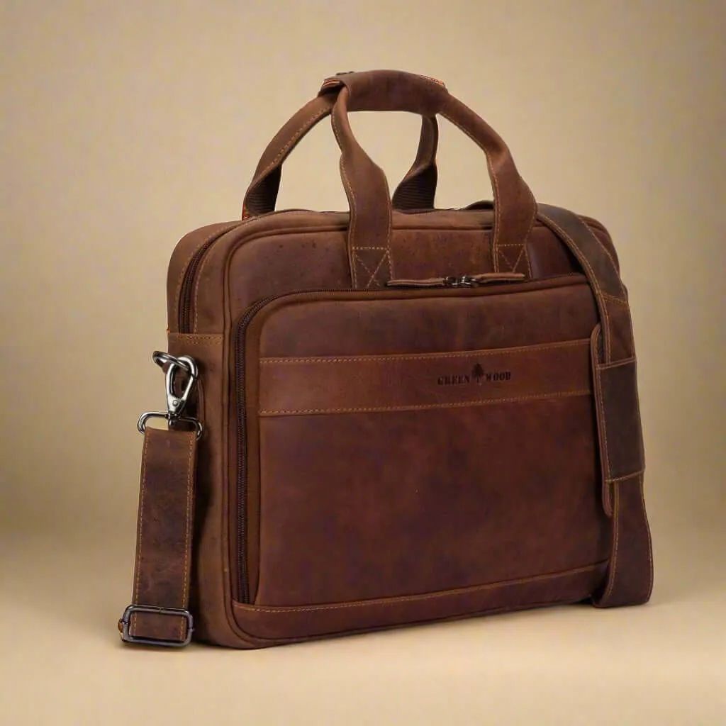 Vintage Leather Laptop Bag Sandel