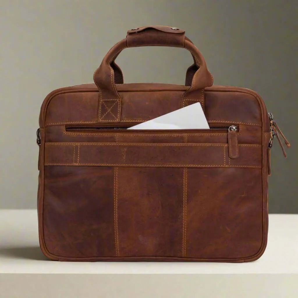 Vintage Leather Laptop Bag Sandel