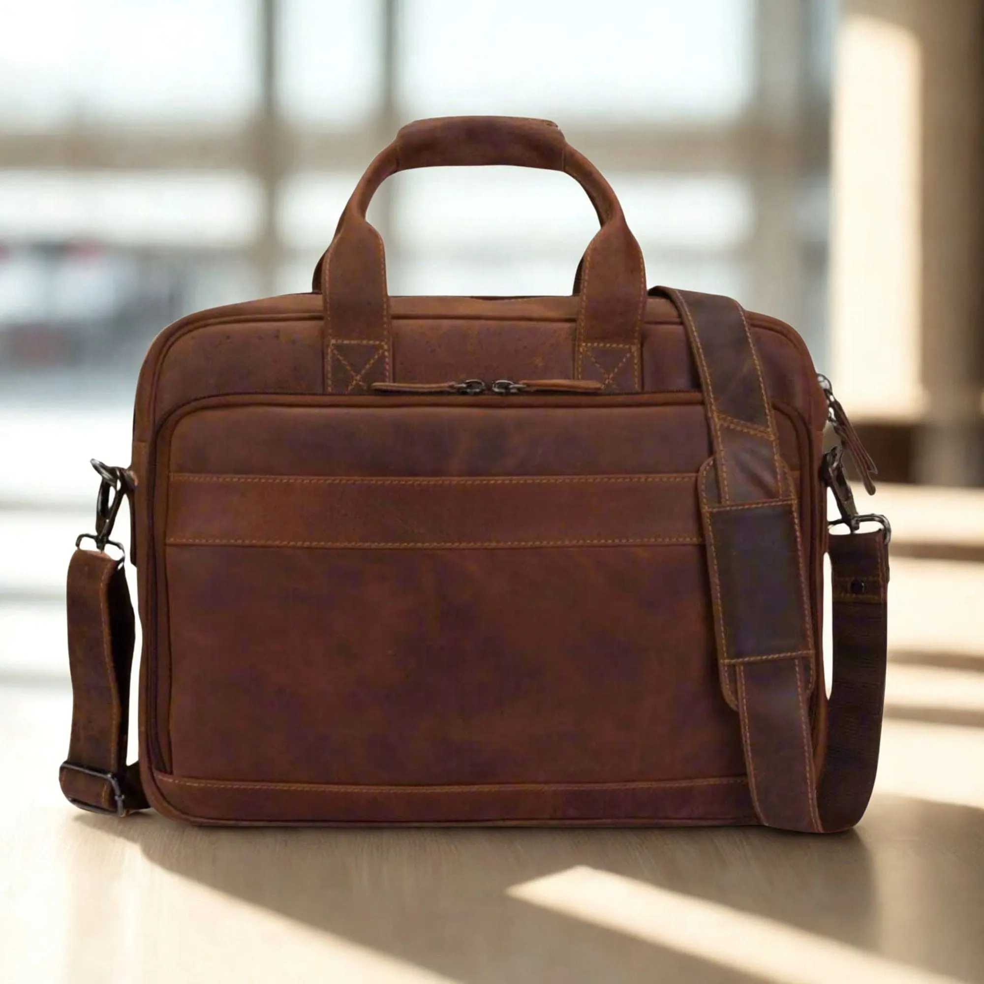 Vintage Leather Laptop Bag Sandel