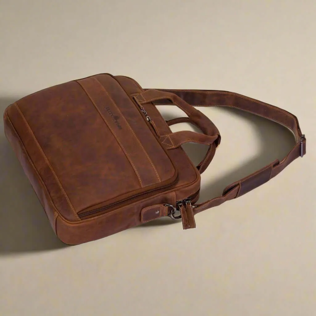 Vintage Leather Laptop Bag Sandel