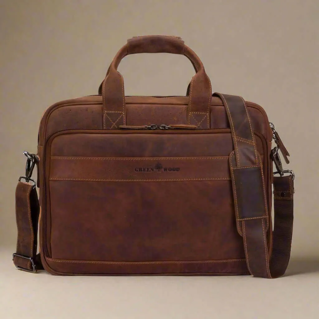 Vintage Leather Laptop Bag Sandel