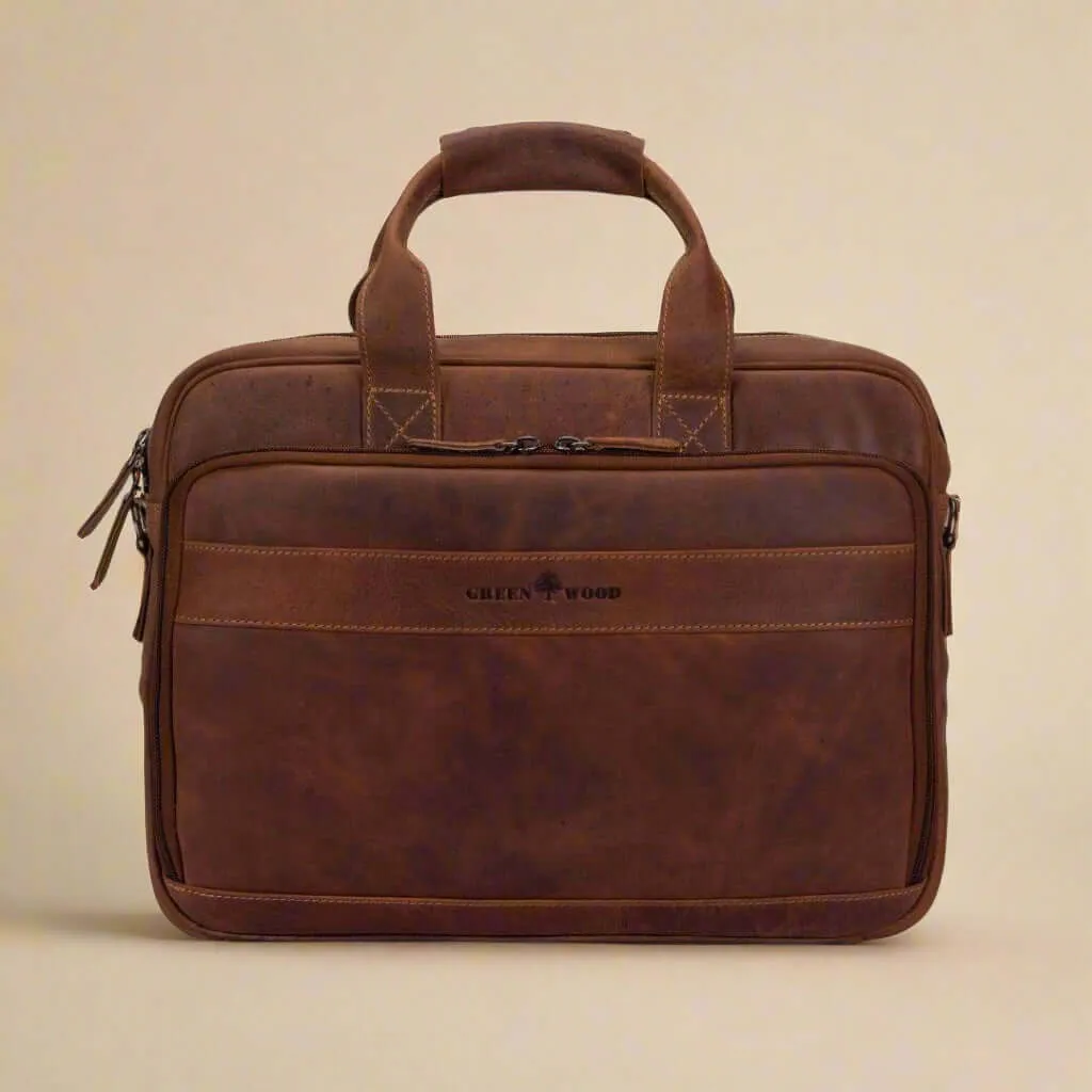 Vintage Leather Laptop Bag Sandel