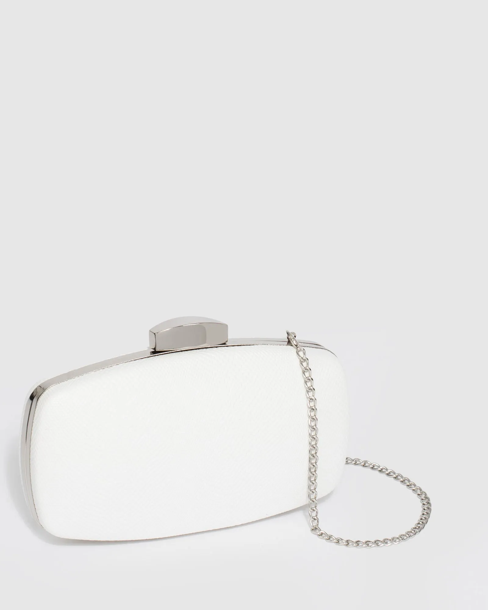 White Talia Woven Clutch Bag