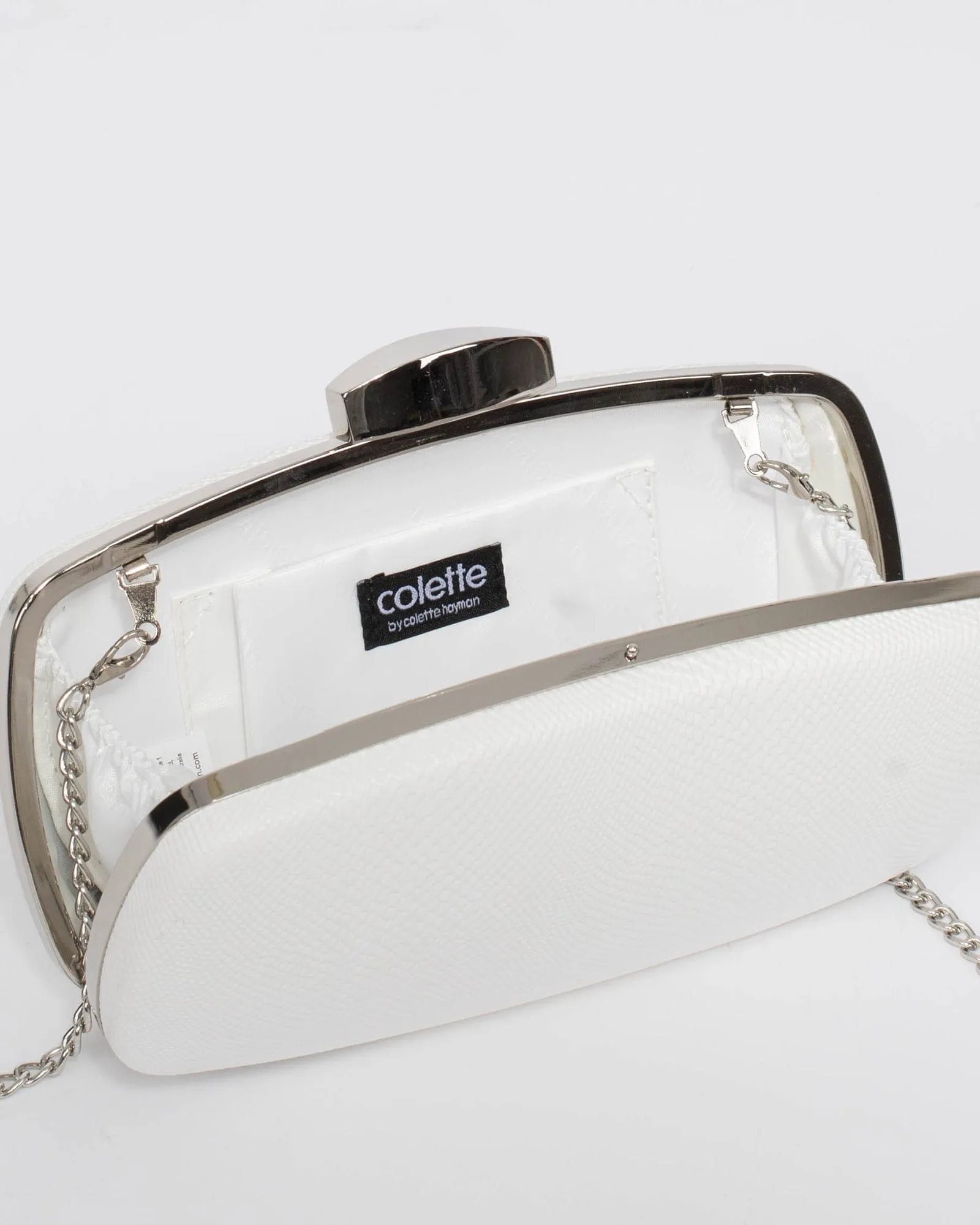White Talia Woven Clutch Bag