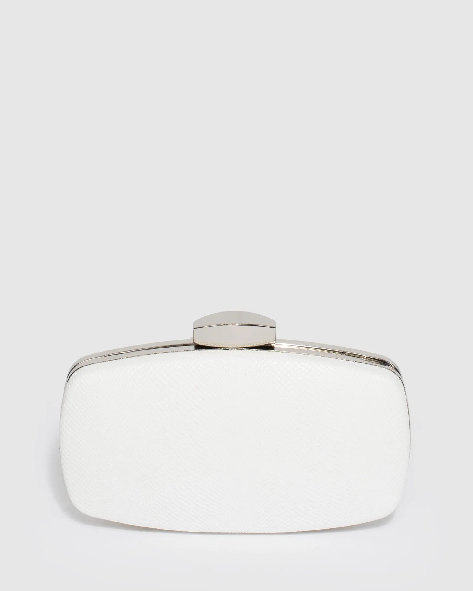 White Talia Woven Clutch Bag