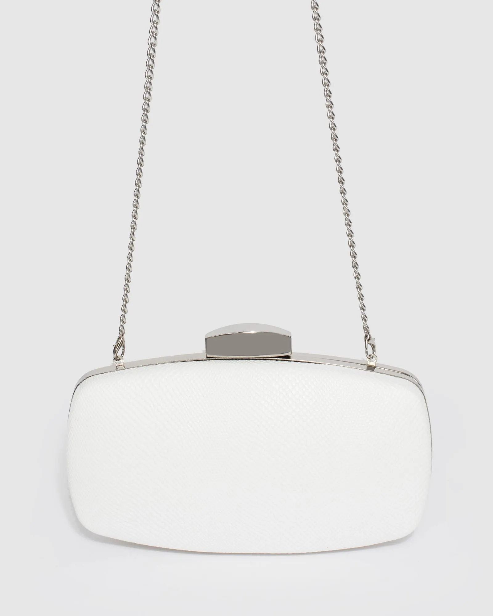 White Talia Woven Clutch Bag