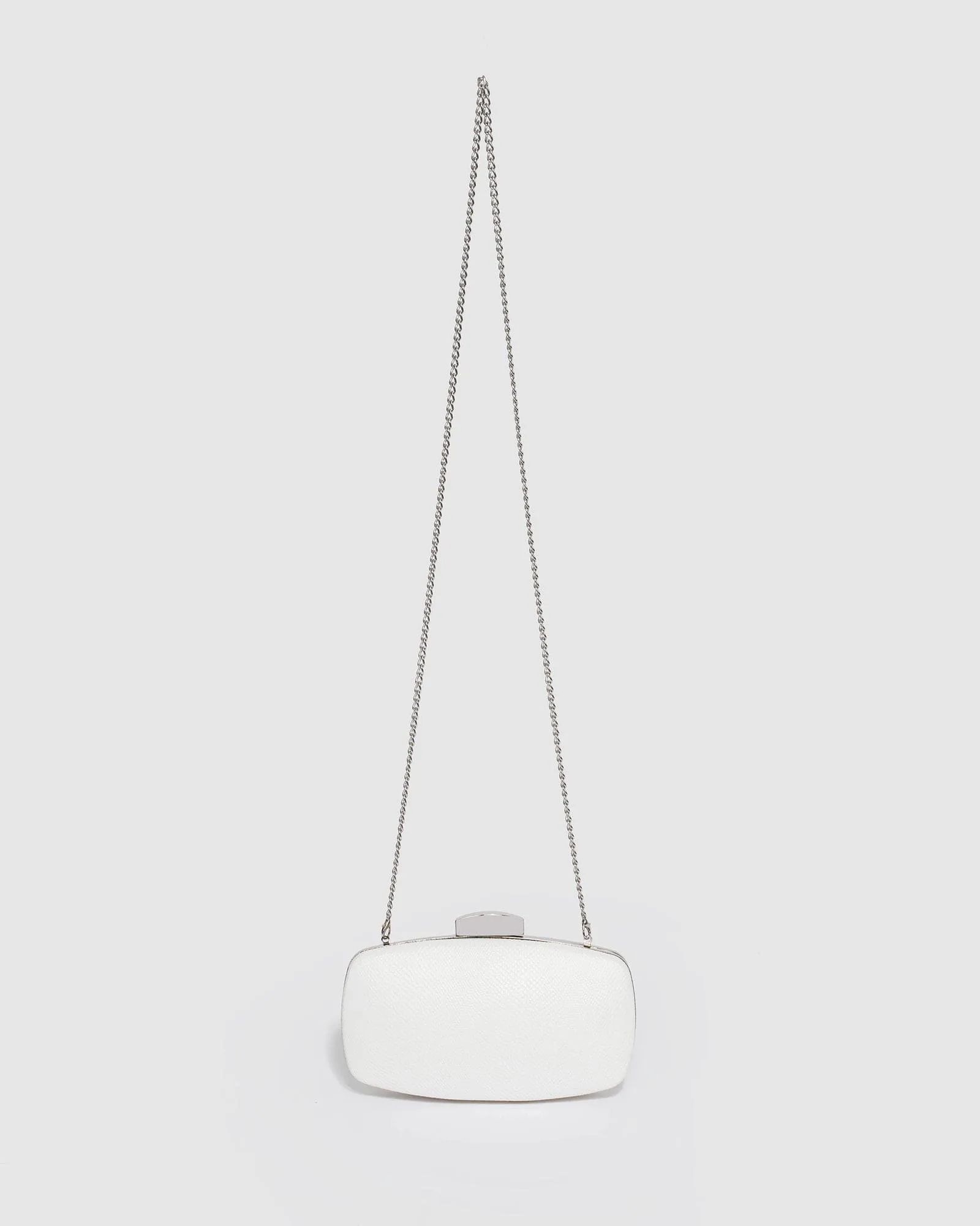 White Talia Woven Clutch Bag